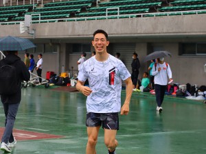 初の日本選手権決勝を決めて喜ぶ高橋選手